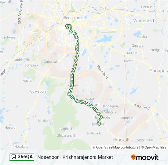 366QA Bus Line Map
