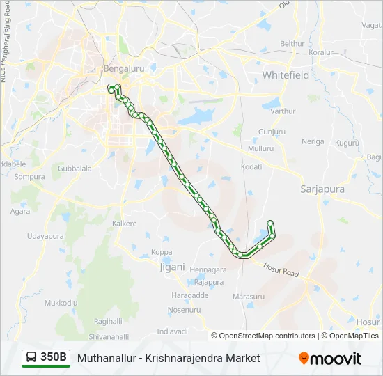 350B Bus Line Map