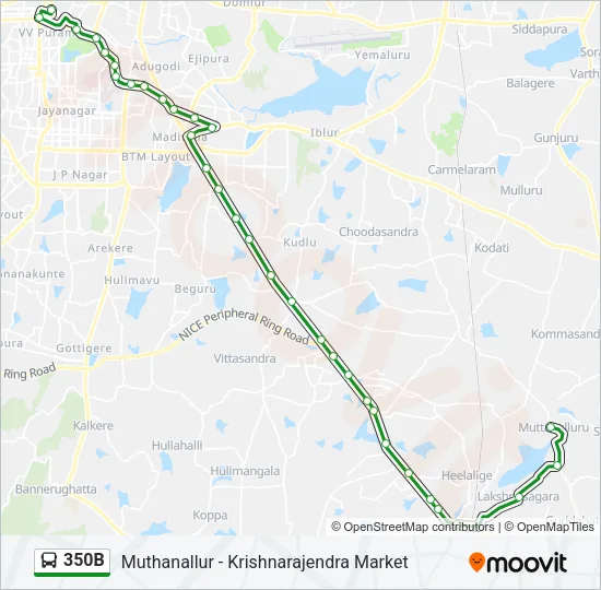 350B Bus Line Map