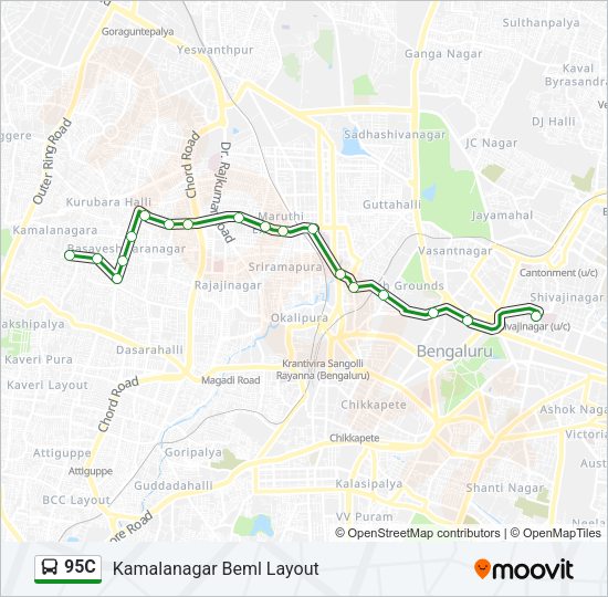 95C Bus Line Map
