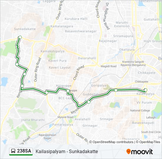 238SA bus Line Map