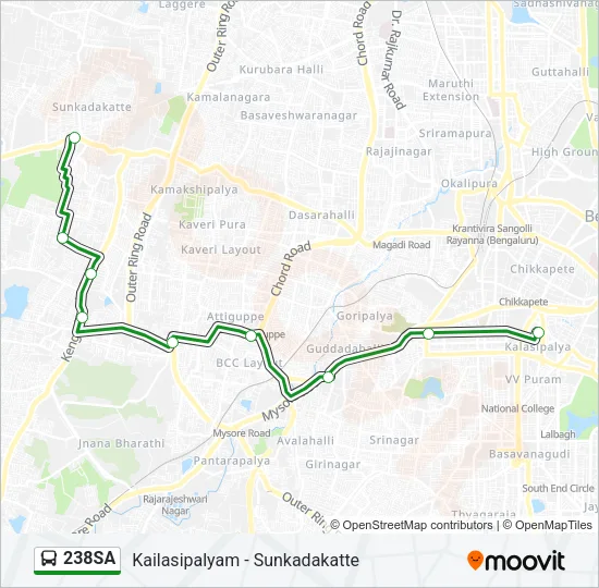 238SA Bus Line Map