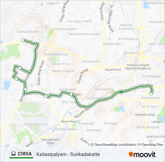 238SA bus Line Map