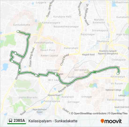 238SA Bus Line Map