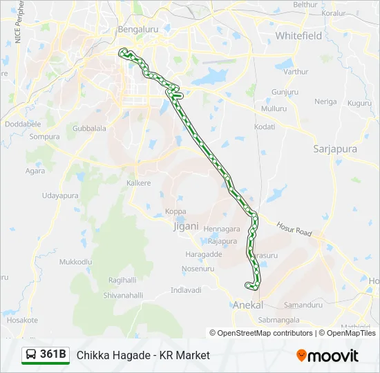 361B Bus Line Map