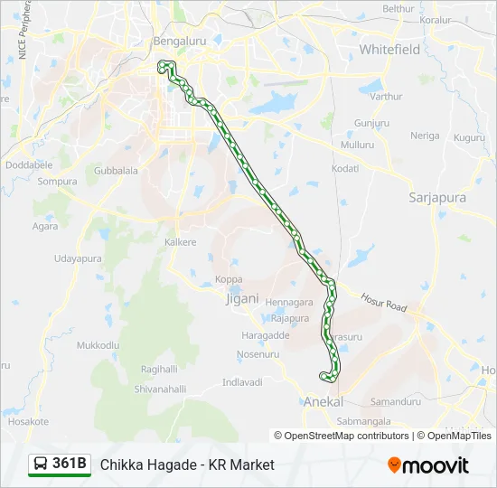 361B Bus Line Map