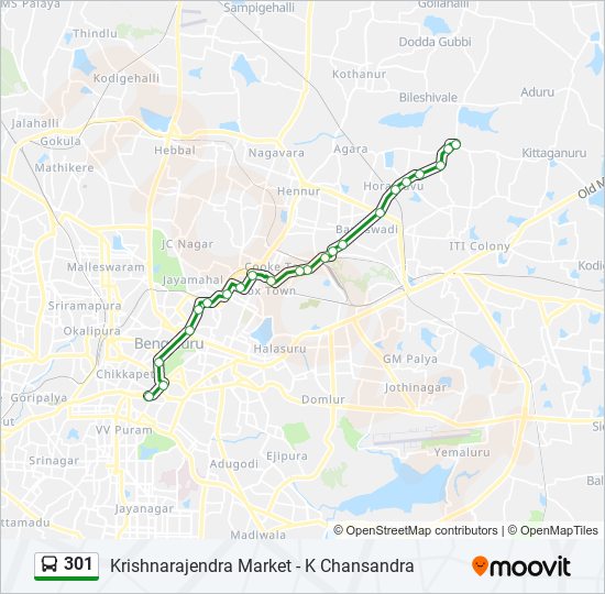 301 bus Line Map