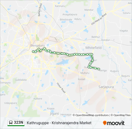 323N Bus Line Map