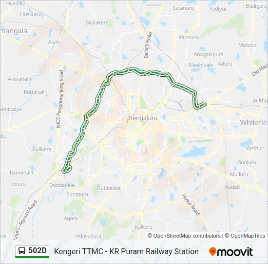 502D Bus Line Map