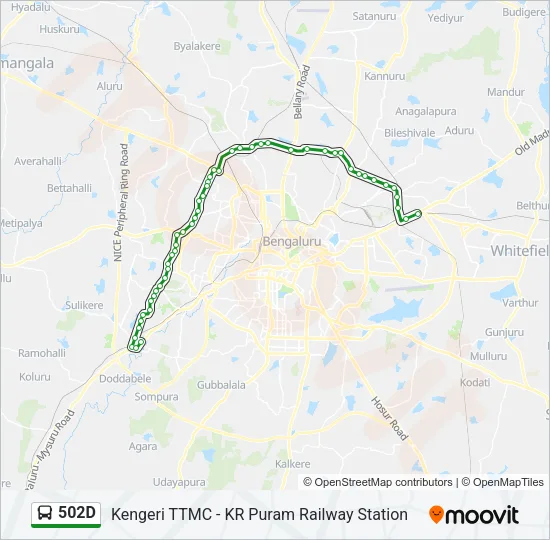 502D Bus Line Map