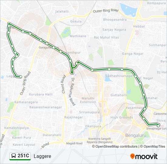 251C Bus Line Map