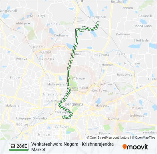 286E Bus Line Map