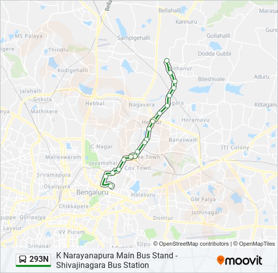 293N bus Line Map