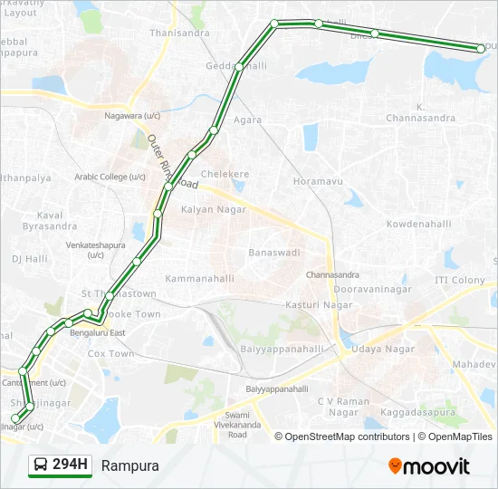 294H Bus Line Map