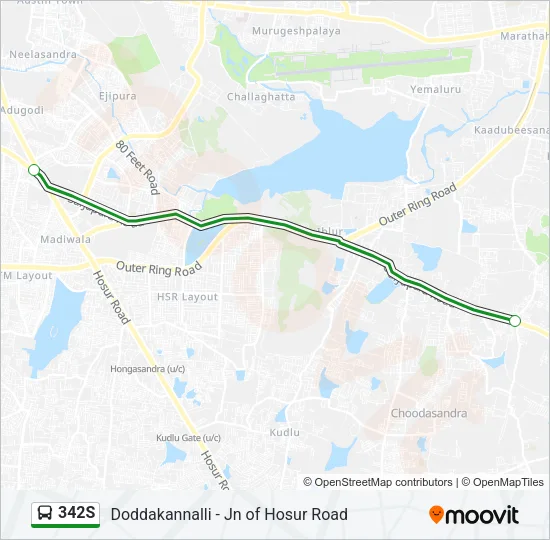 342S Bus Line Map
