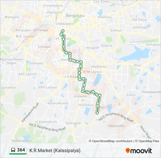 364 Bus Line Map