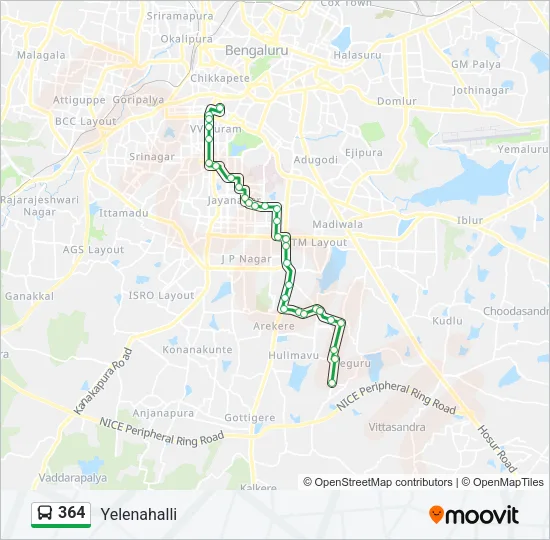 364 Bus Line Map