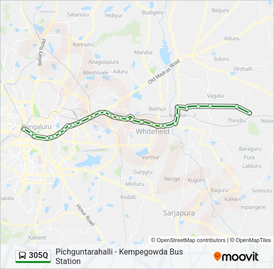 305Q Bus Line Map