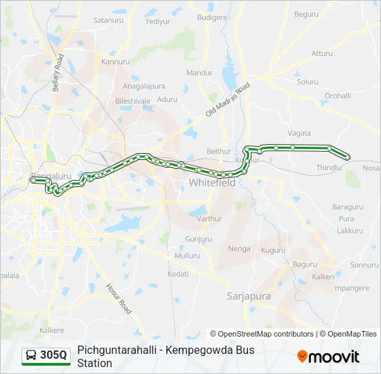 305Q Bus Line Map