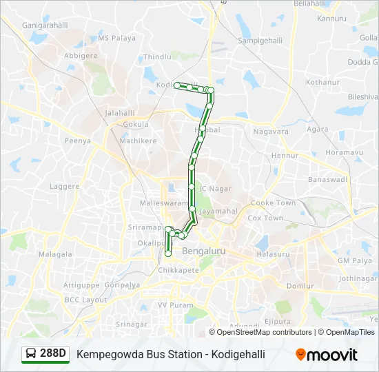 288D Bus Line Map