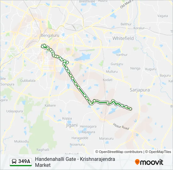 349A Bus Line Map