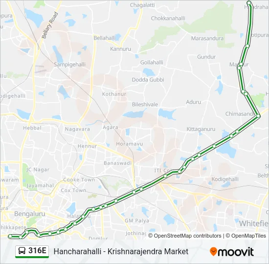 316E Bus Line Map