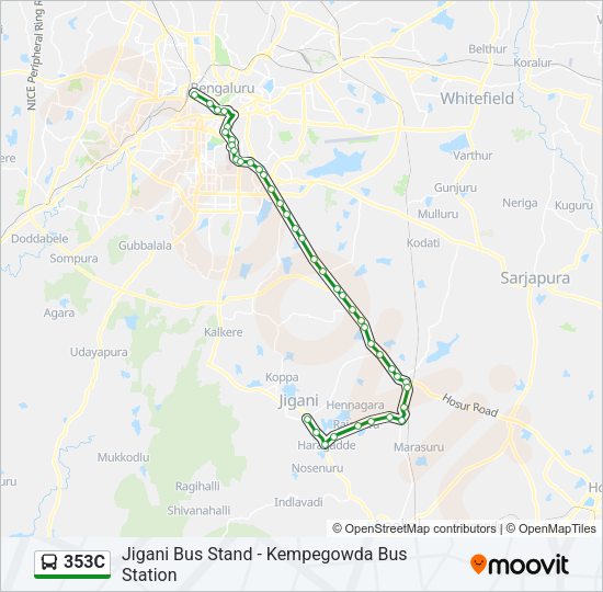 353C bus Line Map