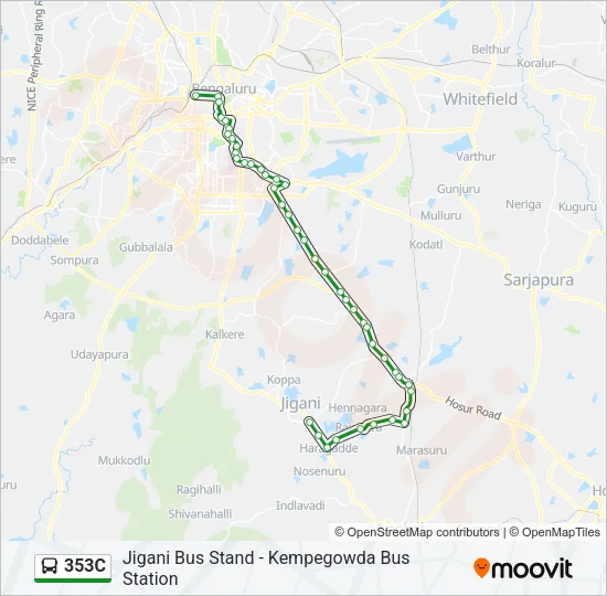 353C Bus Line Map