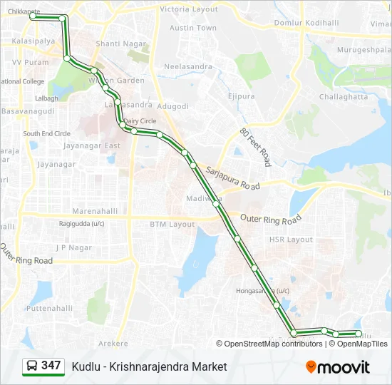 347 Bus Line Map