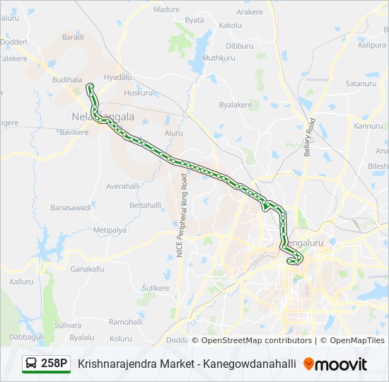 Bangalore To Bellary Route Map By Road 258P Route: Schedules, Stops & Maps - Kanegowdanahalli (Updated)