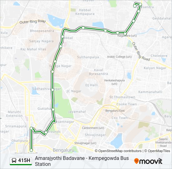 415H bus Line Map