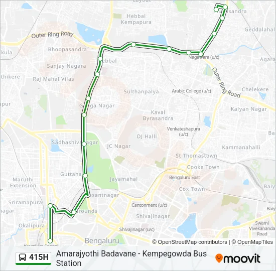 415H Bus Line Map
