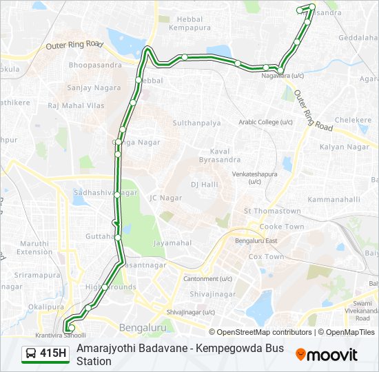 415H bus Line Map