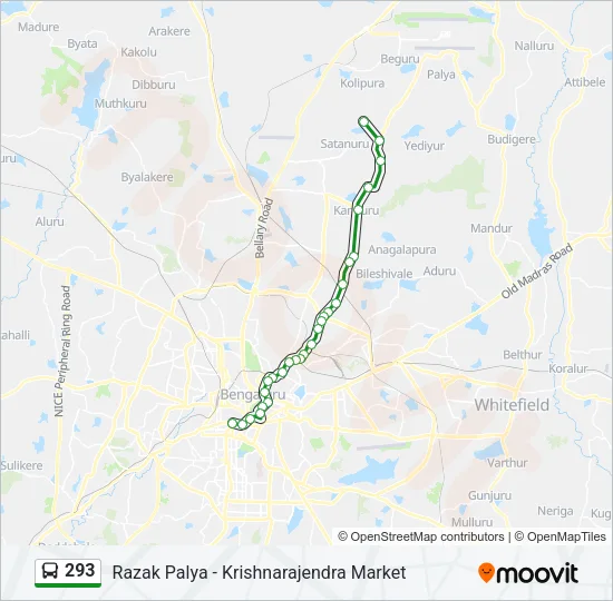 293 Bus Line Map
