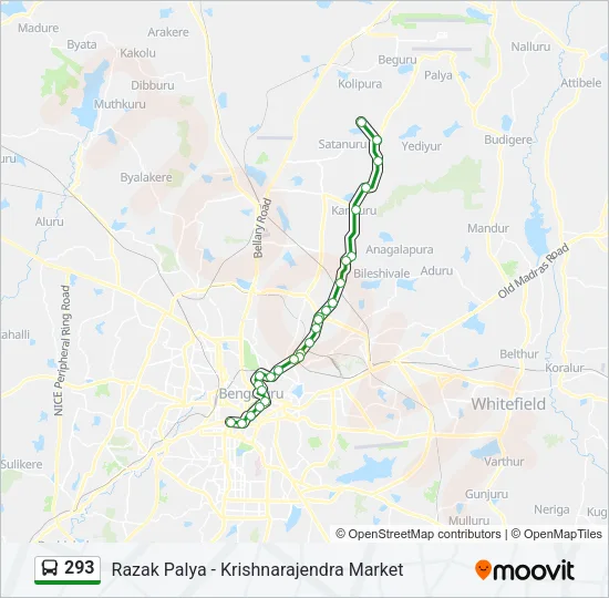 293 Bus Line Map