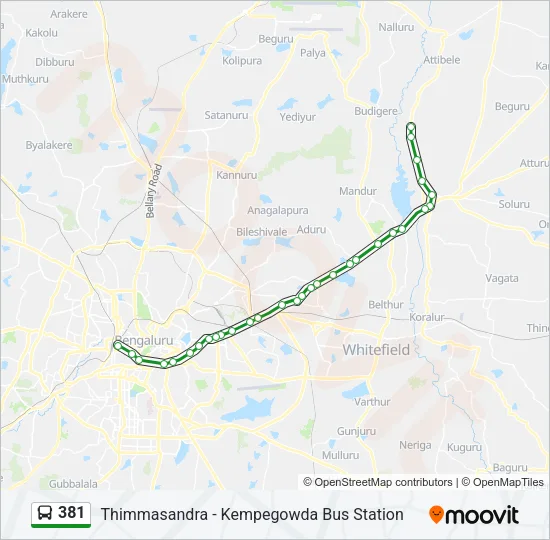 381 Bus Line Map