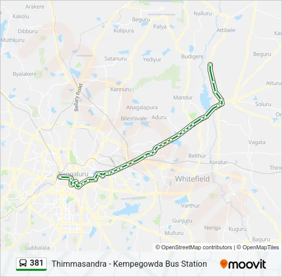 381 Bus Line Map