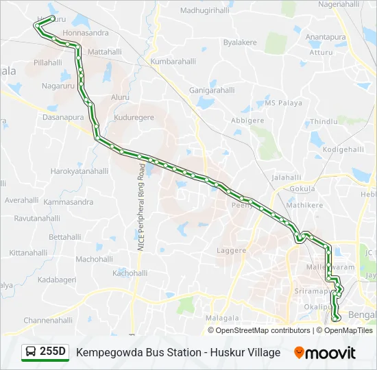 255D Bus Line Map