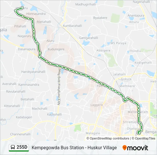 255D Bus Line Map