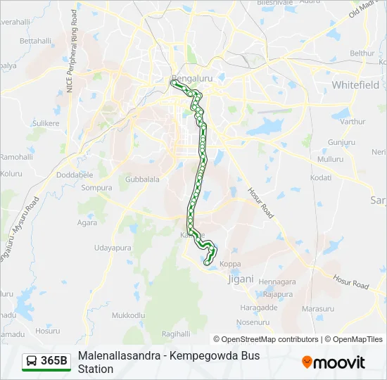 365B Bus Line Map