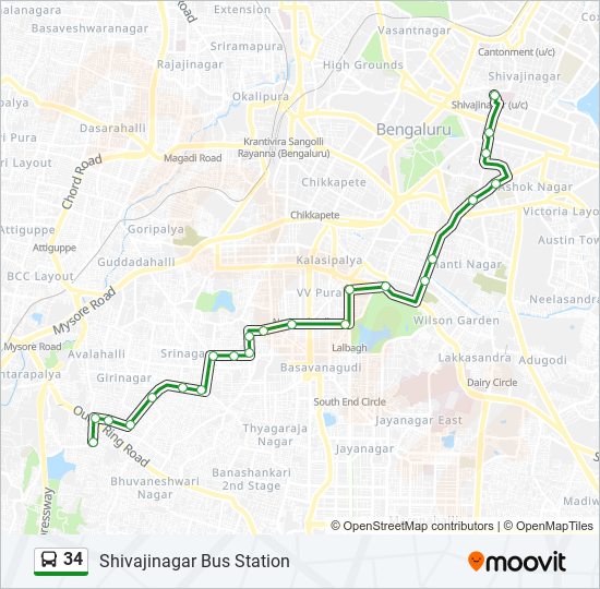 Shivaji Nagar Route Map 34 Route: Schedules, Stops & Maps - Shivajinagar Bus Station (Updated)