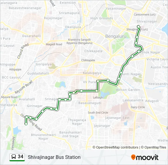 34 Bus Line Map