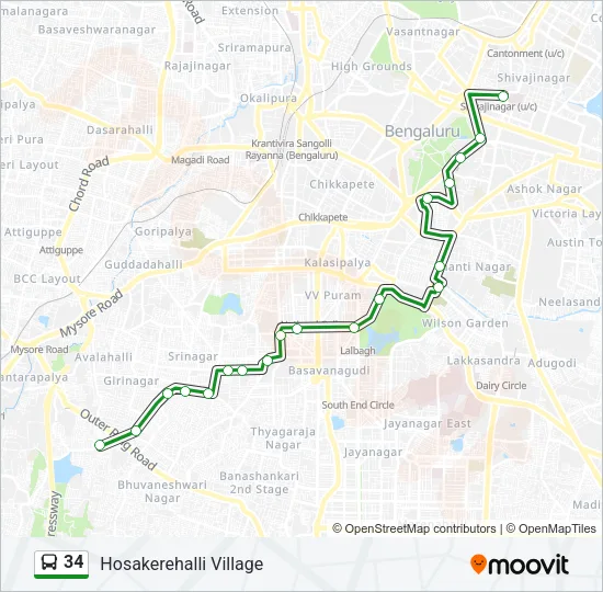34 Bus Line Map