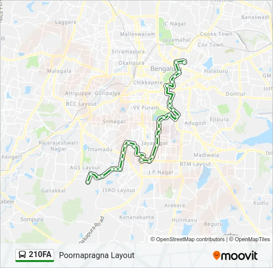 210FA Bus Line Map