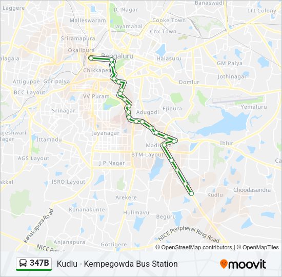 347B Bus Line Map