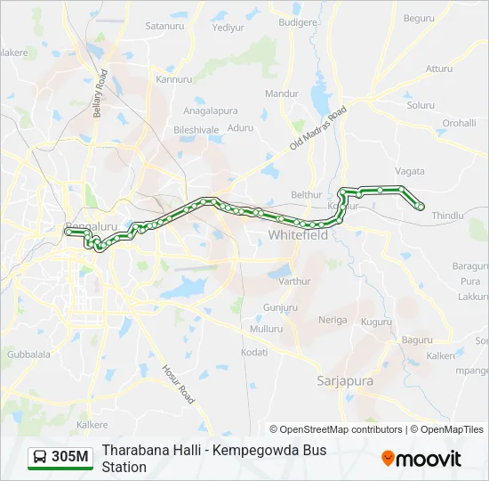 305M Bus Line Map