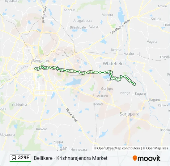 329E Bus Line Map