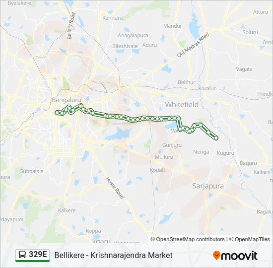 329E Bus Line Map
