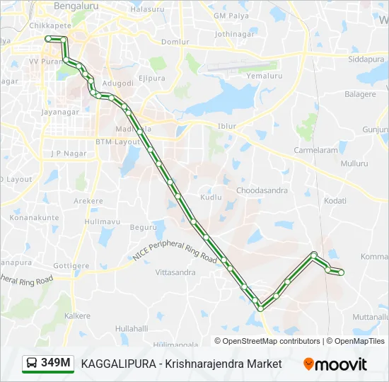 349M Bus Line Map