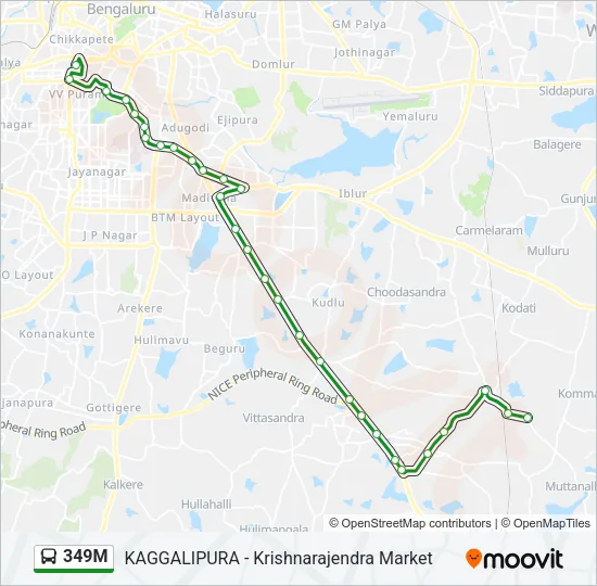 349M Bus Line Map